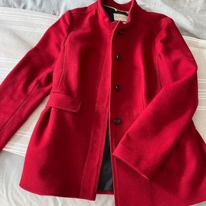 Banana Republic Red Italian Wool Coat Medium